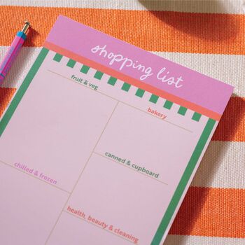 Weekly Shopping List Pad A5 | Cabana Stripe, 3 of 5