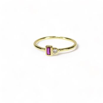 Ruby Cz Rings, Rose Or Gold Vermeil 925 Silver, 4 of 11