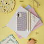 Retro Purple Flowers Biodegradable Phone Case, thumbnail 6 of 7