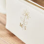 Personalised Birth Flower White Medium Make Up Bag, thumbnail 3 of 5