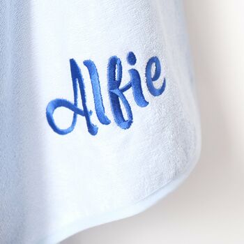 Personalised Teddy Blue Hooded Cotton Towel, 4 of 6