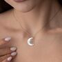 Personalised 'Mother's Love' Moon And Baby Necklace, thumbnail 6 of 9