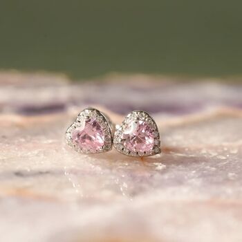 October Birthstone Earrings Pink Tourmaline, 2 of 4