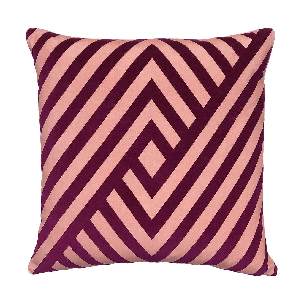 Dorsey Geometric Velvet Cushion By One Nine Eight Five