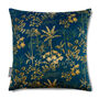 Luxury Super Soft Velvet Cushion Rainforest Blue, thumbnail 1 of 2