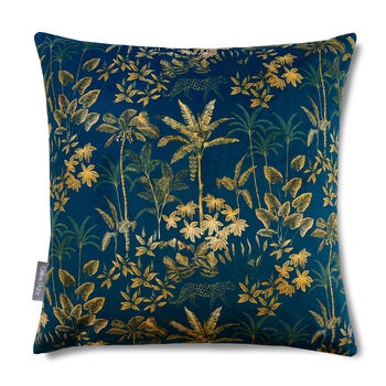 Luxury Super Soft Velvet Cushion Rainforest Blue With Optional Piping, 3 of 6