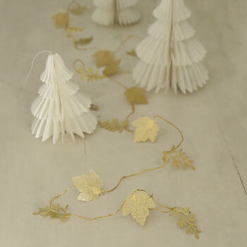 Gold Mistletoe And Leaves Light Garland, 2 of 2