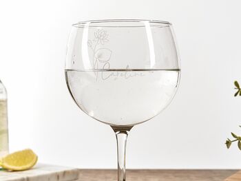 Personalised Birth Flower Gin Glass, 2 of 4