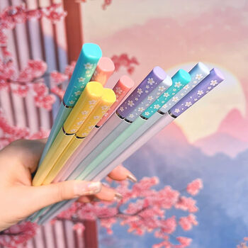 Five Pairs Cherry Blossom Fiberglass Chopsticks Gift, 2 of 4