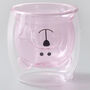 G Decor Funny Teddy Bear Double Walled Glass, thumbnail 3 of 5