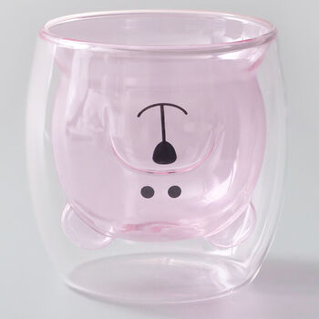 G Decor Funny Teddy Bear Double Walled Glass, 3 of 5