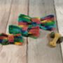 Hand Crocheted Rainbow Pet Bow Tie, Three Sizes, thumbnail 4 of 6