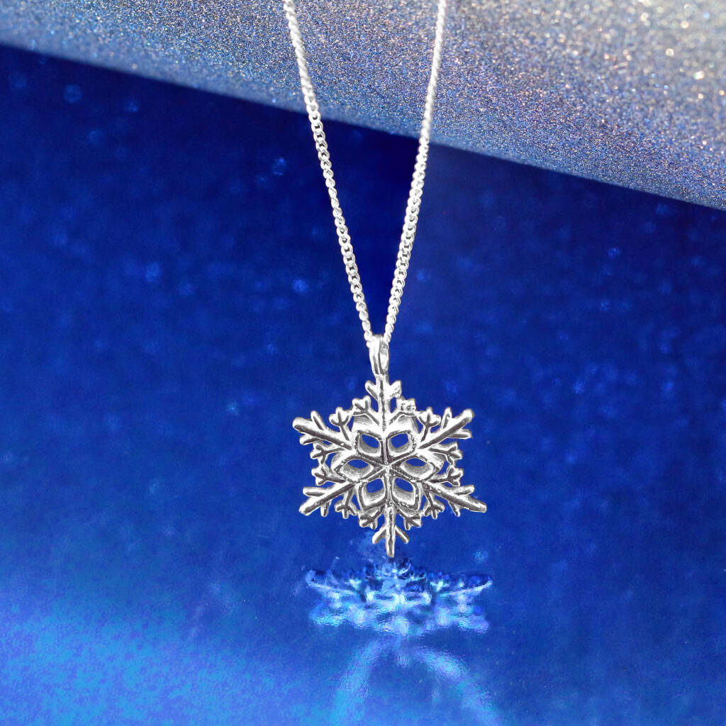 Sterling Silver Winter Snowflake Necklace By Lushchic x Jewellery