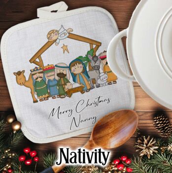 Personalised Cute Christmas Gift Pot Holder / Grab, 5 of 12