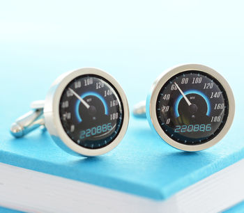 Personalised Date Sportscar Speedometer Cufflinks, 2 of 5