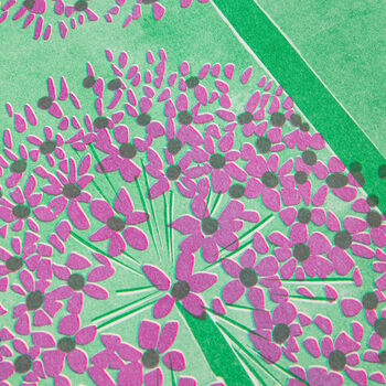 Allium Flower Risograph Print, 3 of 4