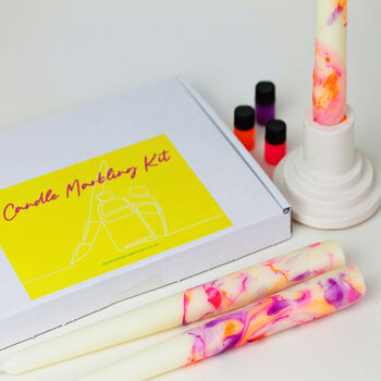 Candle Marbling Kit With Choice Of Paint Colours, 4 of 7