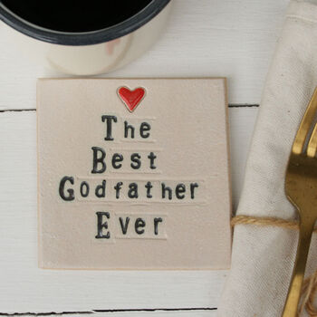 The Best Godmother Ever Ceramic Coaster, 6 of 9