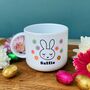 Bunny And Retro Flowers Mini Plastic Cup, thumbnail 2 of 5