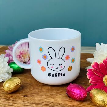 Bunny And Retro Flowers Mini Plastic Cup, 2 of 5
