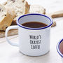 Personalised 'Cup Of Coffee' Enamel Mug, thumbnail 1 of 3
