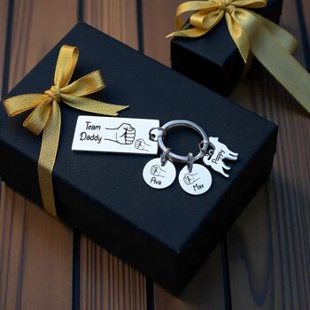 Personalised Engraved Team Family Keepsake Keyring, 3 of 9