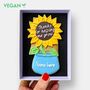 Vegan Personalised Thank You Teacher Sunflower Iced Biscuits Letterbox Gift, thumbnail 1 of 10