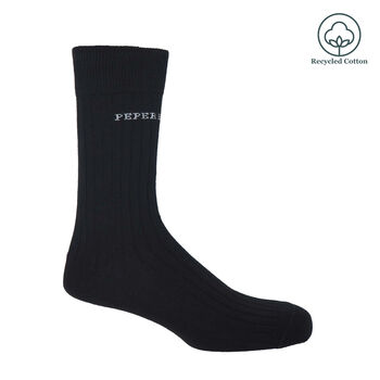 Check Black And Recycled Ribbed Black Men's Socks Bundle, 4 of 4