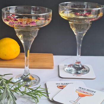18th Birthday Engraved Cocktail Glass With Recipes And Stirrer, 2 of 7