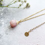 Personalised Pink Opal October Birthstone Necklace, thumbnail 8 of 11