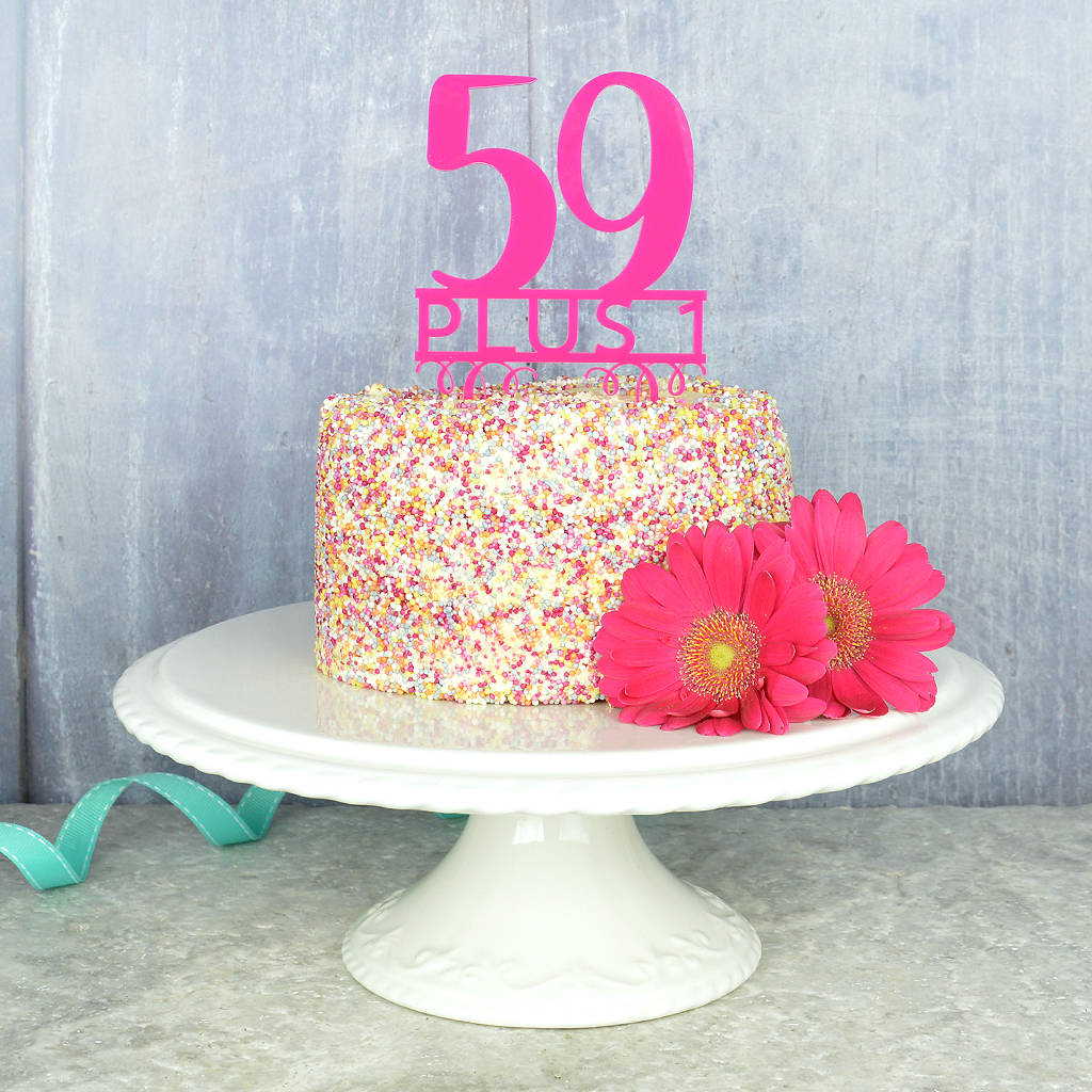 60th Birthday Cake Topper By Pink And Turquoise Notonthehighstreet