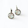 Mint And Pink Rose Earrings, thumbnail 5 of 7