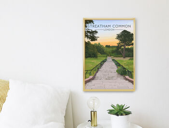 Streatham Common London Travel Poster Art Print, 3 of 8