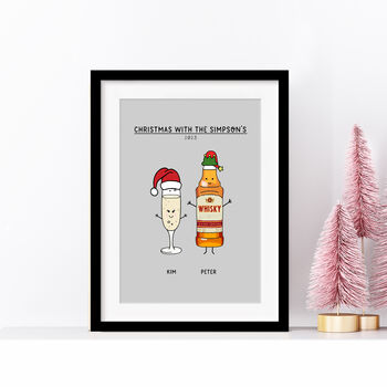 'Christmas With..' Personalised Drinks Print, 5 of 7