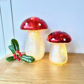 Light Up Glass Mushroom Pair, 3 of 5