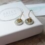 Hammered Sterling Silver And Filled Gold Disc Earrings, thumbnail 4 of 6