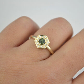 Ethical Sapphire Diamond Engagement Ring: Soraya, 2 of 6