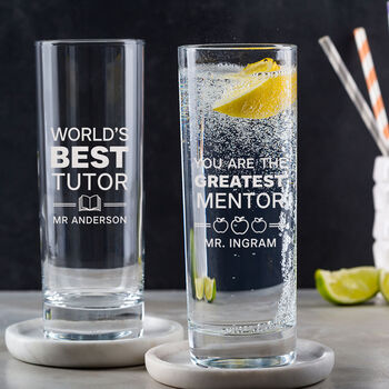 Personalised Highball Glass End Of Year Gift For Teacher, 7 of 10
