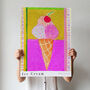 Ice Cream Cone Art Print Summer Gelato Poster, thumbnail 8 of 12