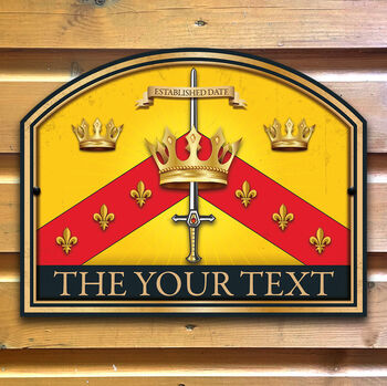 Three Crowns Personalised Home Pub Sign Man Cave Sign, 7 of 10