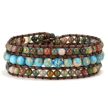 Turquoise Chakra Wrap Bead Bracelet, 2 of 7