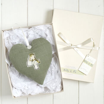 Personalised 4th Linen Wedding Anniversary Heart, 7 of 9