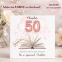 Sister 50th Birthday Card Personalised – Luxury Chapter Design With Optional Gems, thumbnail 2 of 2
