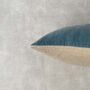 The Velvet And Linen Cushion Petrol Blue, thumbnail 2 of 7