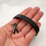 Black Awareness Ribbon Bracelet Wristband, thumbnail 7 of 9