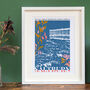 Saltburn Print Teal Blue Base, thumbnail 4 of 4