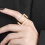 Minimalist Modern Gold Plated Open Rectangle Ring, thumbnail 1 of 5