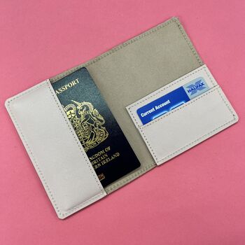 Personalised Blush Leather Passport Cover, 2 of 2
