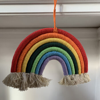 Rainbow Wool Tufted Hanging Wall Decor, 4 of 4