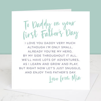 Daddy's First Father's Day Personalised Card, 3 of 4